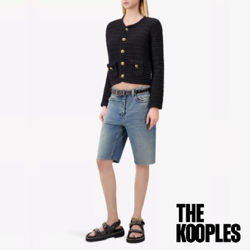 The Kooples **NWT** Round-Neck Long-Sleeve Ribbed Knitted Cardigan - Picture 10 of 13